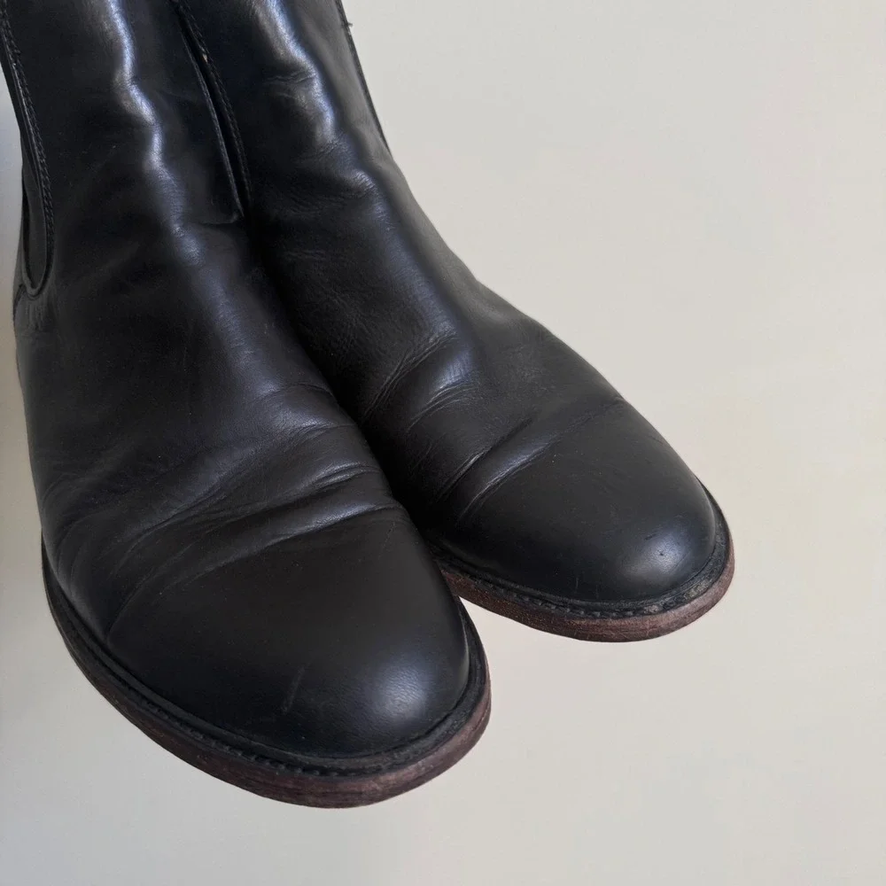 Frye Tyler Chelsea Boots Mens 13 Black Leather Pull On Ankle Boots 85230
